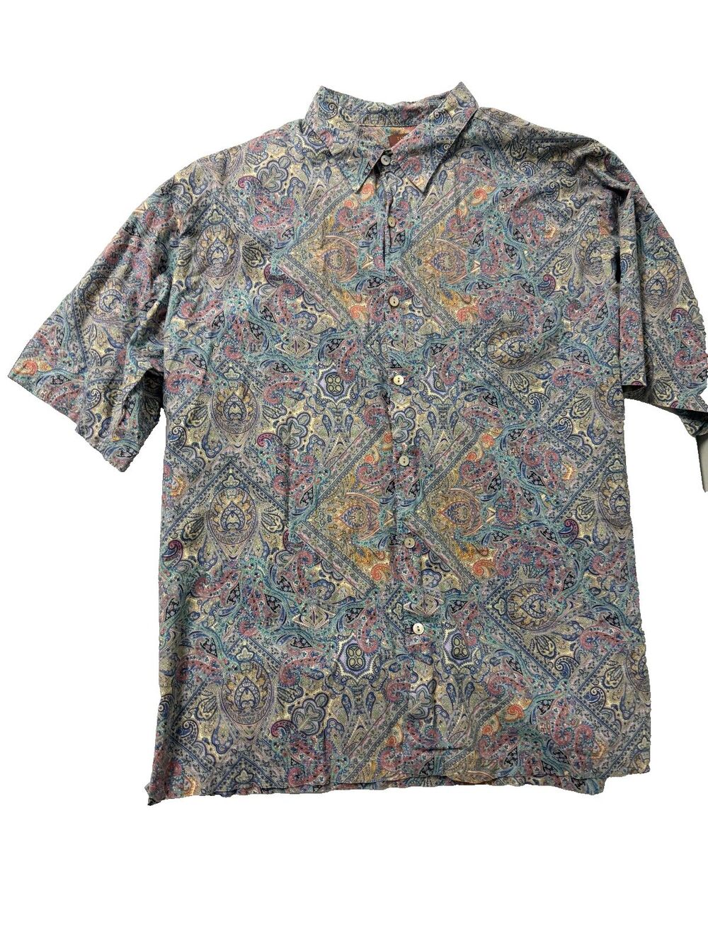 Tori Richard Shirt Mens XL Paisley Cotton Lawn Hawaiian Beach Button Up USA Made